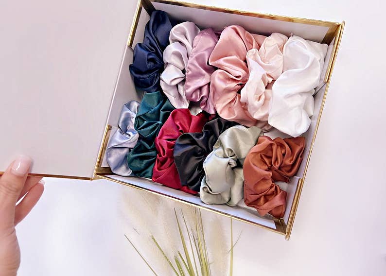 Satin Silk Scrunchies Bridal Hair Satin Scrucnhies