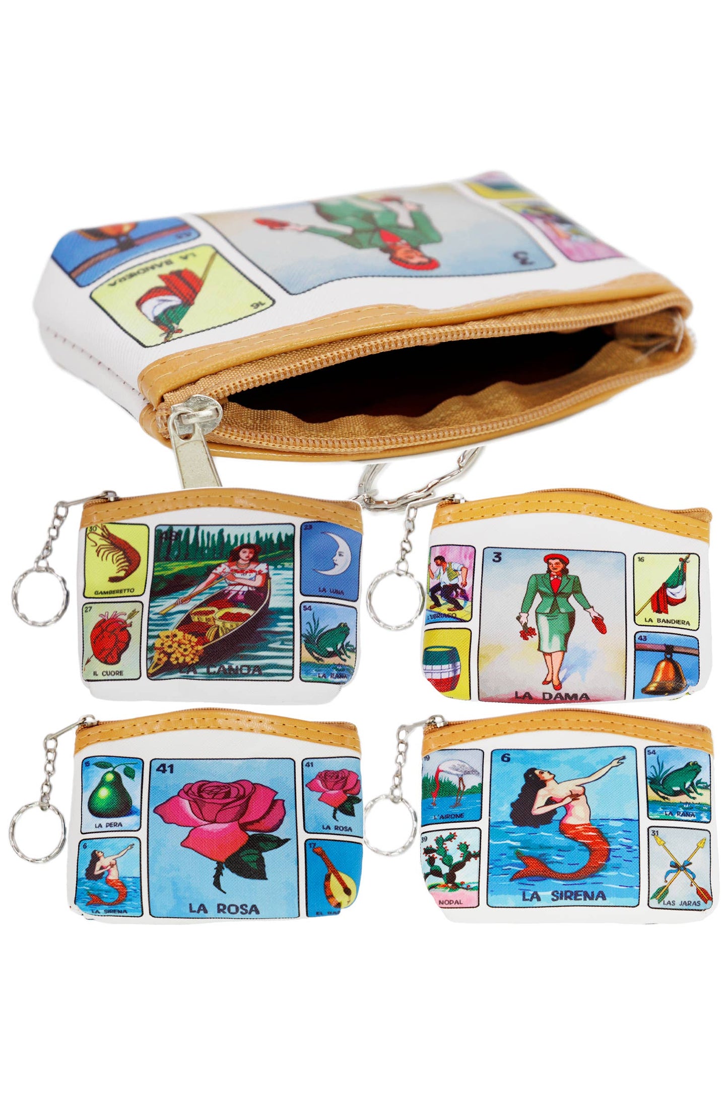 La Loteria Portrait Zipper PU Leather Coin Purse