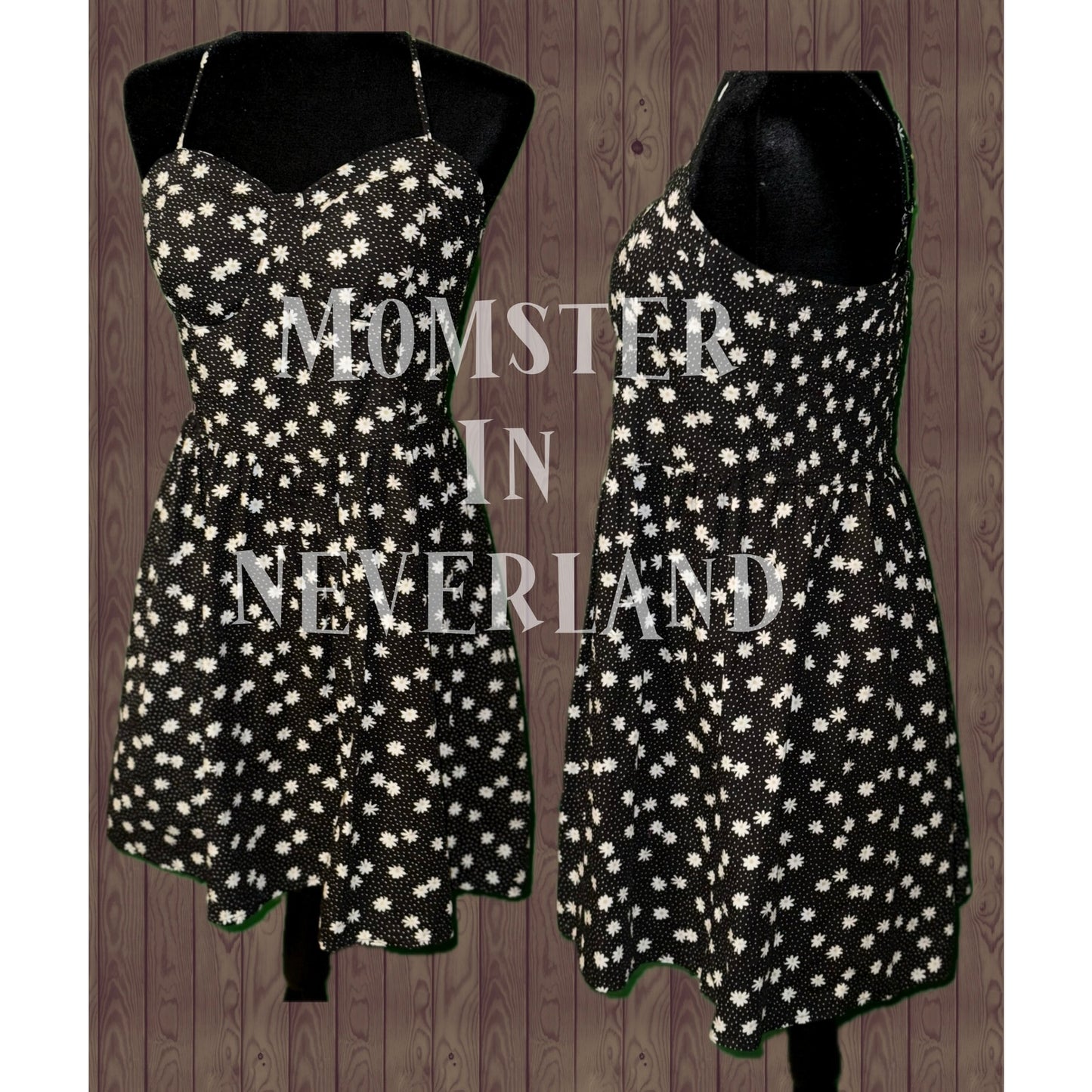black and white daisy no boundaries dress