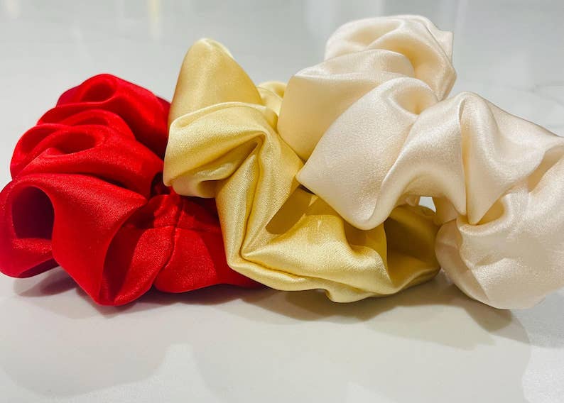 Satin Silk Scrunchies Bridal Hair Satin Scrucnhies