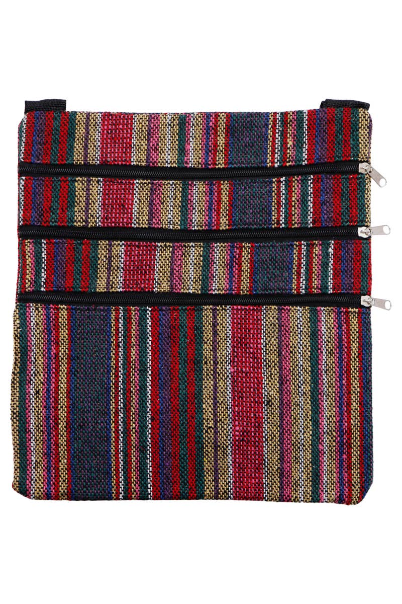 Navajo Baja Tribal Triple Zip Clutch Crossbody Bag