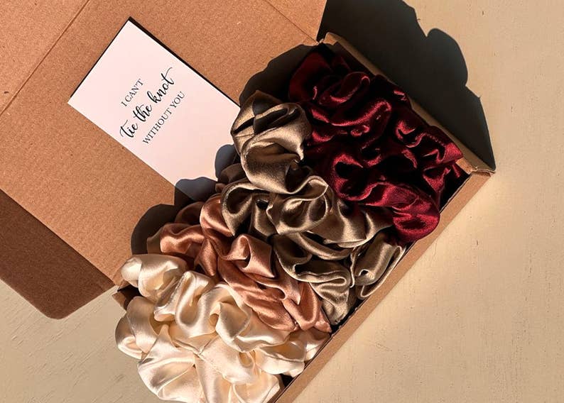 Satin Silk Scrunchies Bridal Hair Satin Scrucnhies