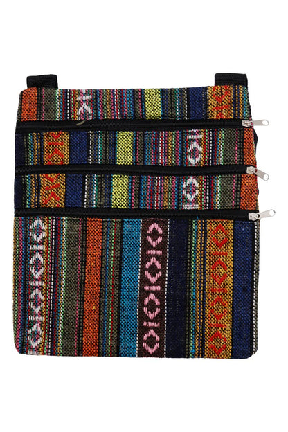 Navajo Baja Tribal Triple Zip Clutch Crossbody Bag