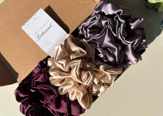 Satin Silk Scrunchies Bridal Hair Satin Scrucnhies