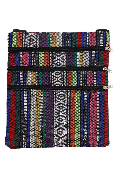Navajo Baja Tribal Triple Zip Clutch Crossbody Bag
