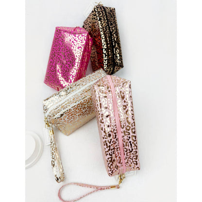 Waterproof Fabric Leopard Pattern Cosmetic Bag