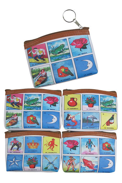 La Loteria Portrait Zipper PU Leather Coin Purse