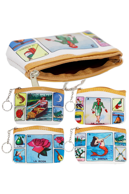 La Loteria Portrait Zipper PU Leather Coin Purse