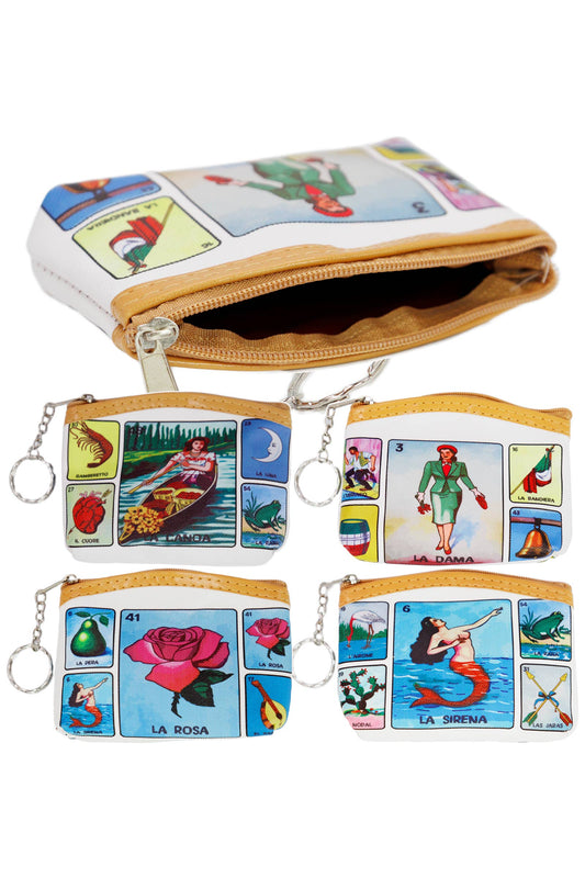 La Loteria Portrait Zipper PU Leather Coin Purse