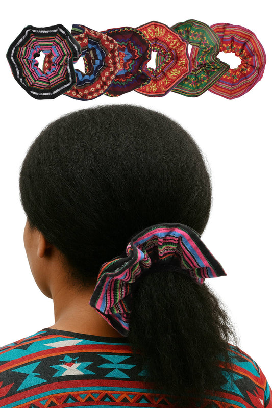 Navajo Baja Tribal Stripe Hair Tie Scrunchies