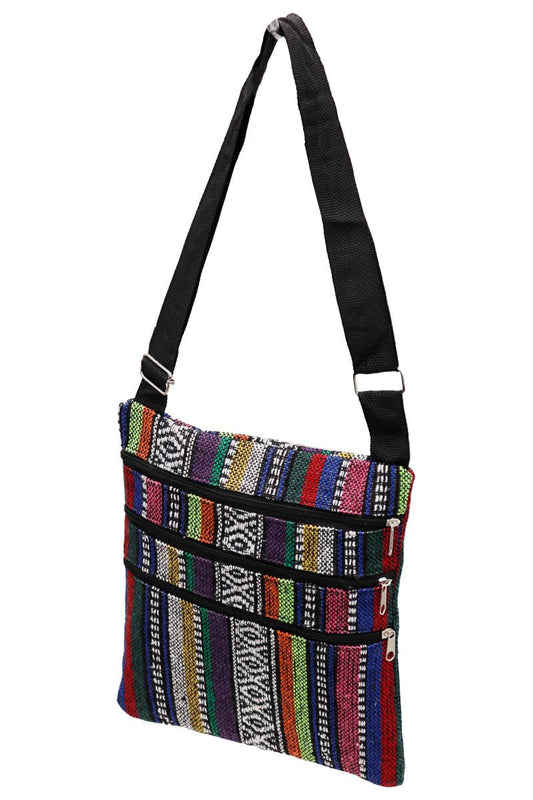 Navajo Baja Tribal Triple Zip Clutch Crossbody Bag