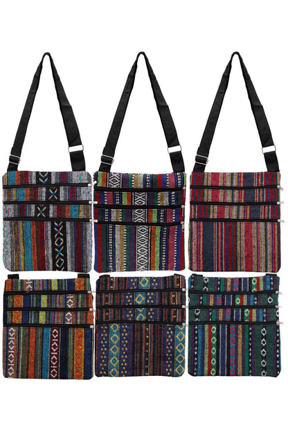 Navajo Baja Tribal Triple Zip Clutch Crossbody Bag