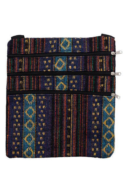 Navajo Baja Tribal Triple Zip Clutch Crossbody Bag
