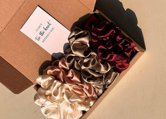 Satin Silk Scrunchies Bridal Hair Satin Scrucnhies