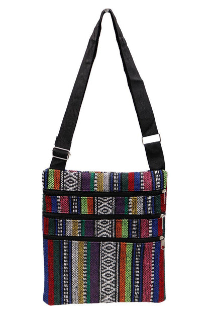 Navajo Baja Tribal Triple Zip Clutch Crossbody Bag